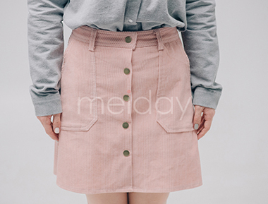 复古灯芯绒A字裙