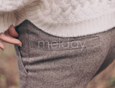 经典花呢直筒西装裤