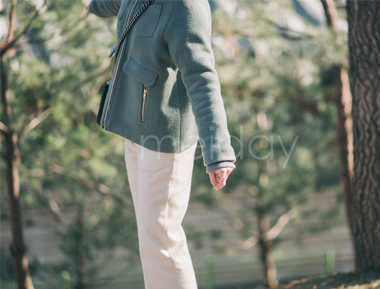 厚昵口袋直筒裤