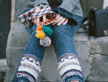 印第安直筒牛仔裤