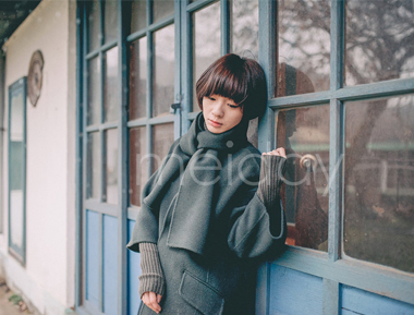 墨绿色手工制作羊毛大衣